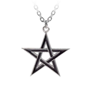 alchemy gothic black star black pewter pendant