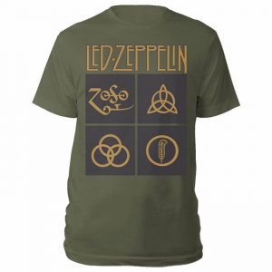 LED ZEPPELIN - Gold Symbols In Black Squares