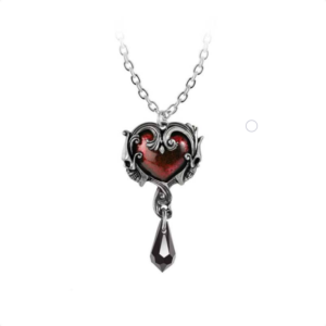 alchemy gothic petite affair du coeur metallic red pewter necklace