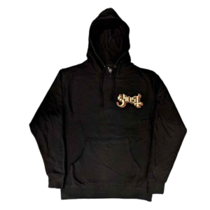 ghost pocket logo & opus black hoodie
