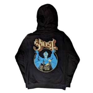 ghost pocket logo & opus black hoodie back