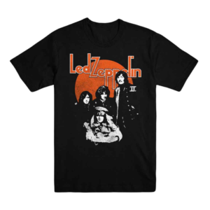 led zeppelin orange circle black t-shirt