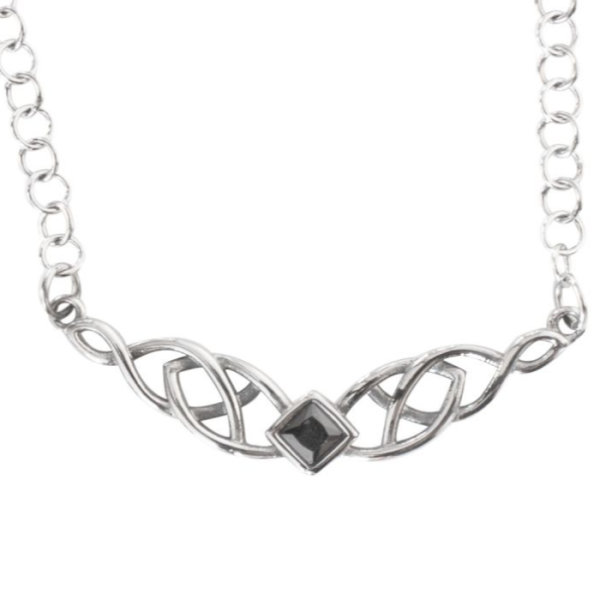 CELTIC WITH BLACK CZ - Stainless Steel Necklace - Image 2