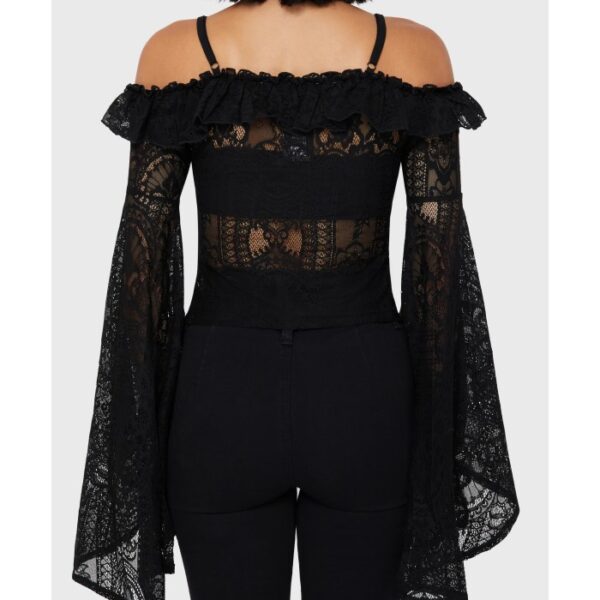 KILLSTAR - Breathless Lace Bardot Top - Image 2