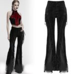 PUNK RAVE - Wilding Black Flared Trousers