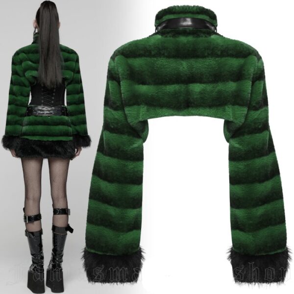 PUNK RAVE - Hex Fur Crop Jacket - Image 2
