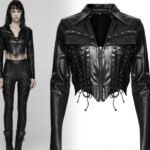 PUNK RAVE - Electra Faux Leather Crop Top